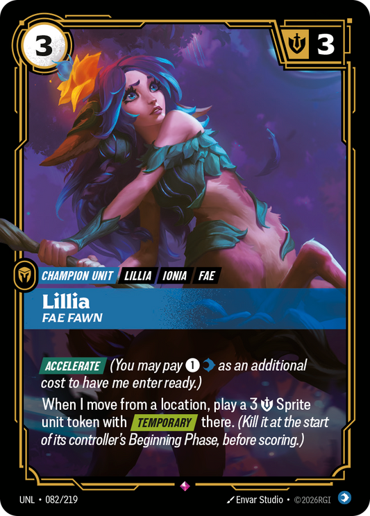 Lillia, Fae Fawn UNL-082 Riftbound card