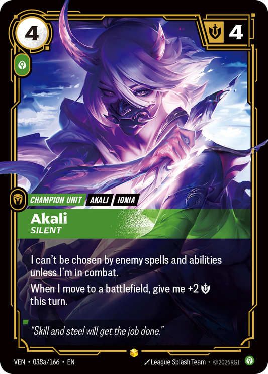 Akali, Silent VEN-038a Riftbound card