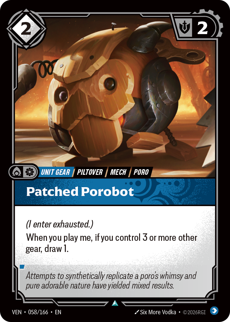 Patched Porobot VEN-058 Riftbound card
