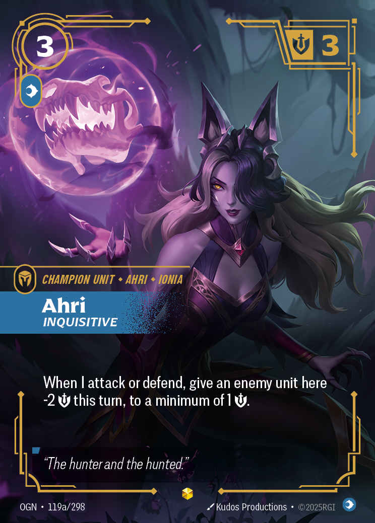 Ahri, Inquisitive OGN-119a Riftbound card