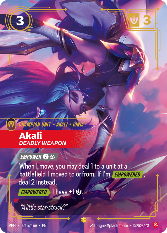 Akali, Deadly Weapon VEN-021a Riftbound card