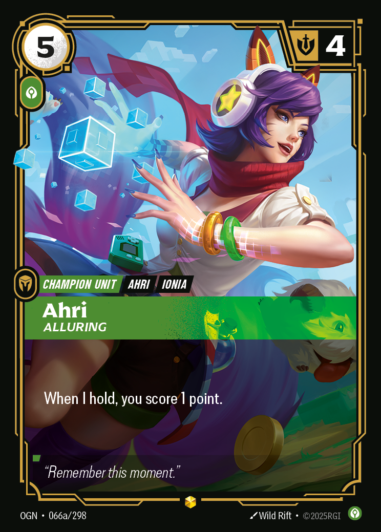 Ahri, Alluring OGN-066a Riftbound card