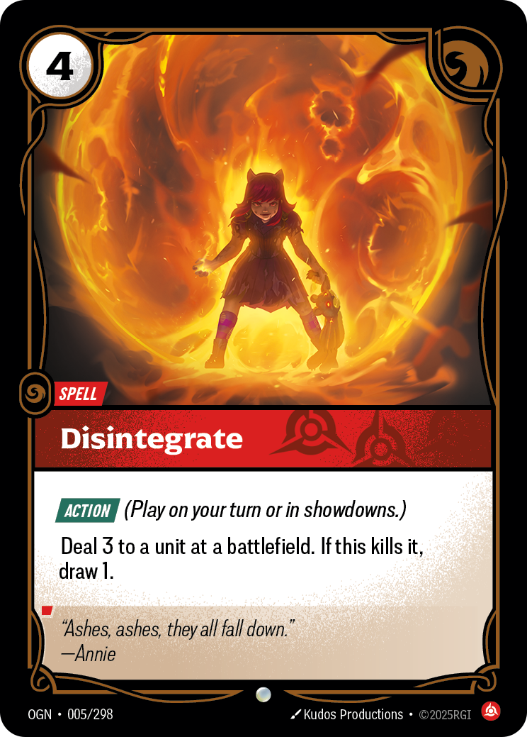 Disintegrate OGN-005 Riftbound card