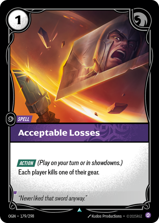 Acceptable Losses OGN-179 Riftbound card