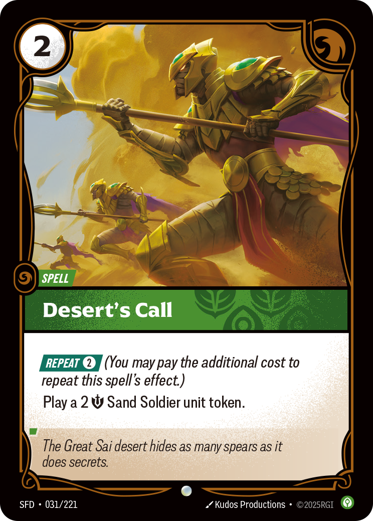 Desert's Call SFD-031 Riftbound card