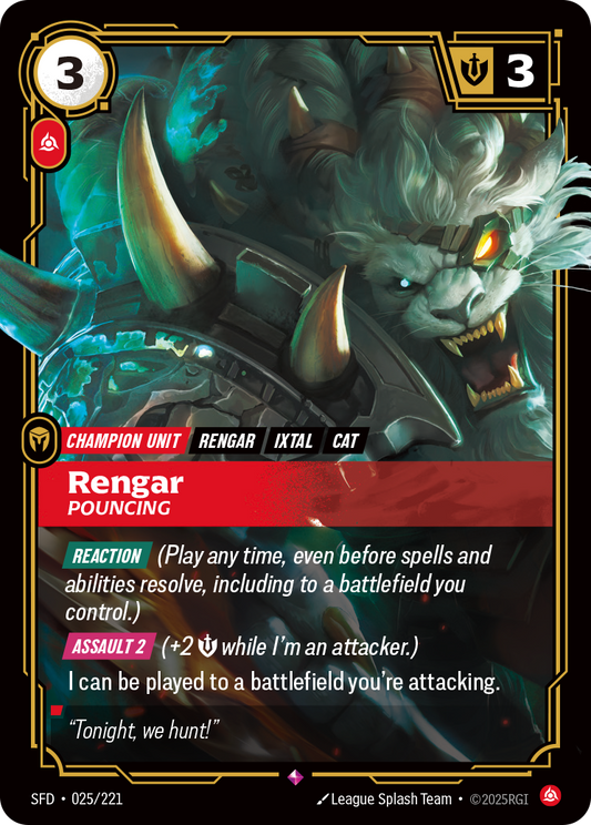 Rengar, Pouncing SFD-025 Riftbound card
