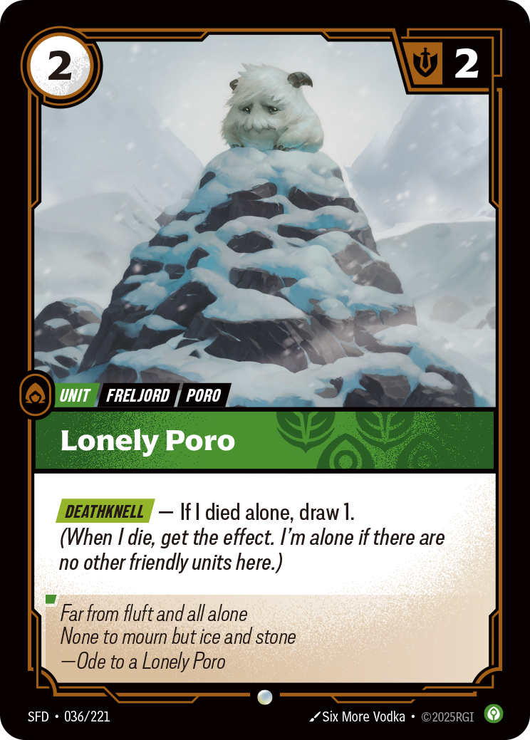 Lonely Poro SFD-036 Riftbound card