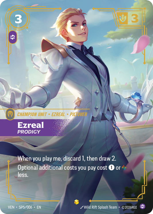 Ezreal, Prodigy VEN-sp5 Riftbound card